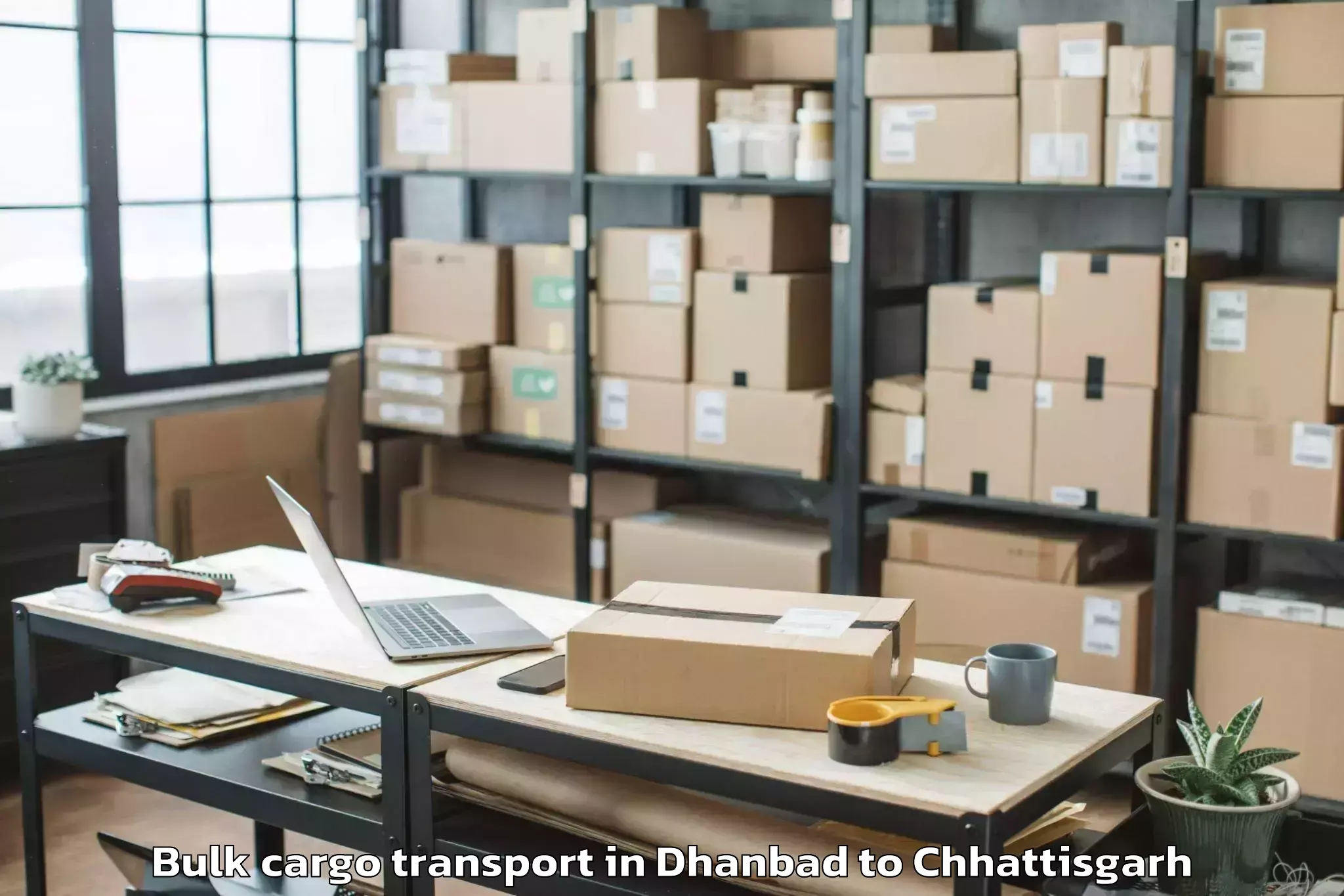 Book Dhanbad to Gaurela Bulk Cargo Transport Online